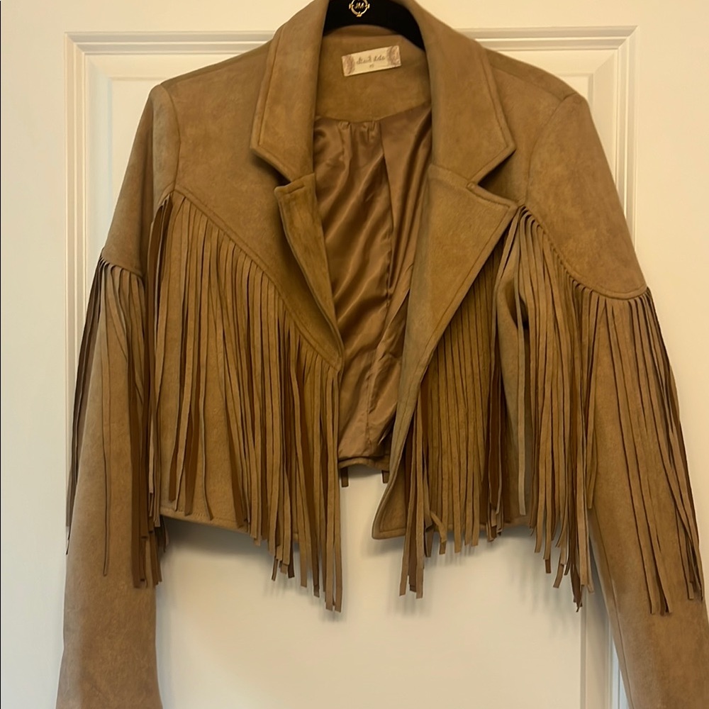 Altar'd State Tan Fringe Blazer